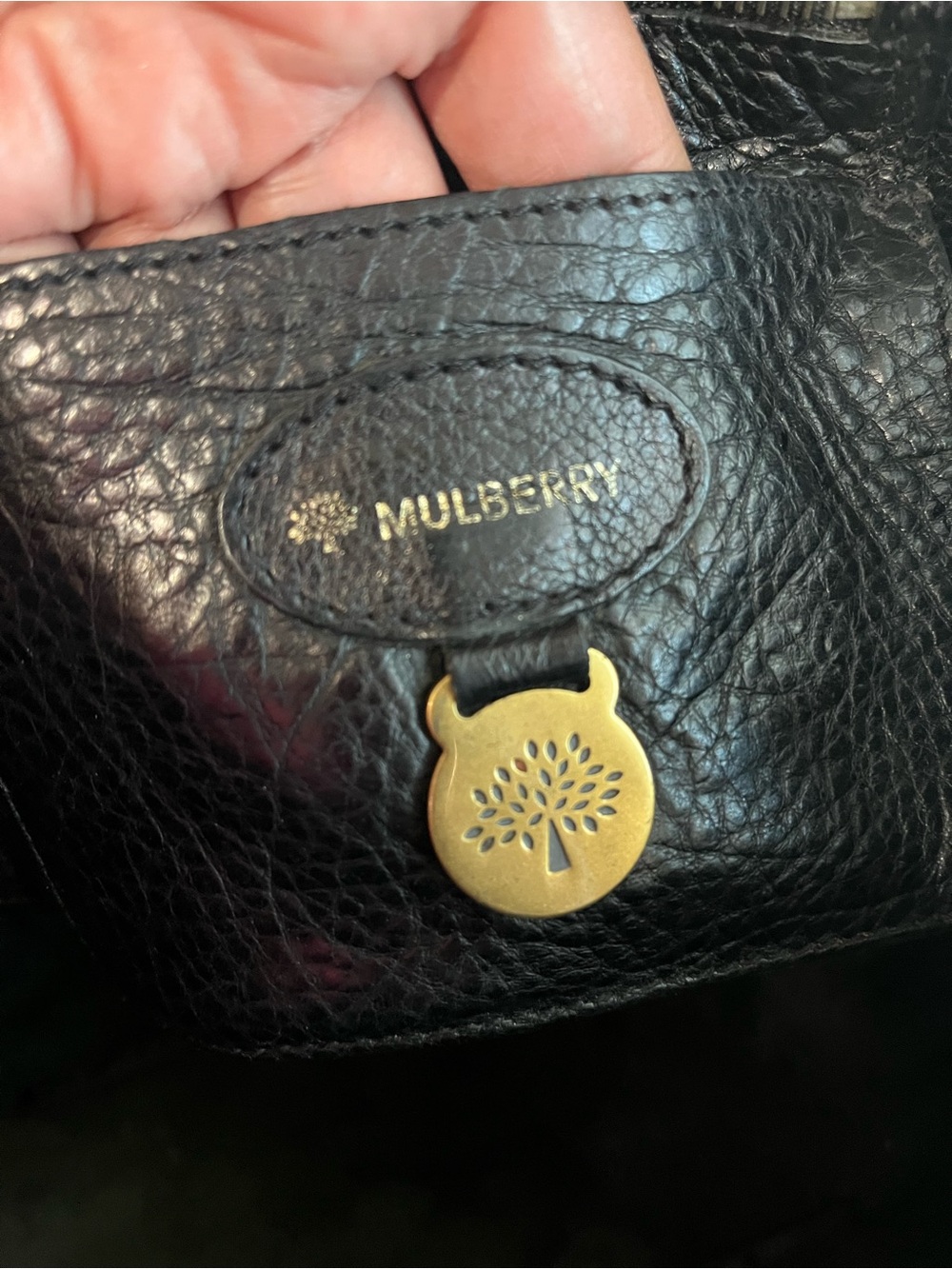 MULBERRY BLACK NVT LEATHER BAYSWATER - Picture 12 of 16
